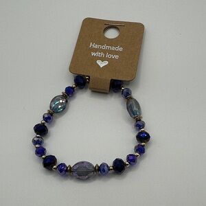 Chic Beaded Bracelet in Blue and Purple